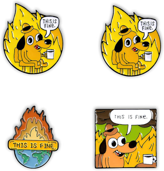 This Is Fine Enamel Pins